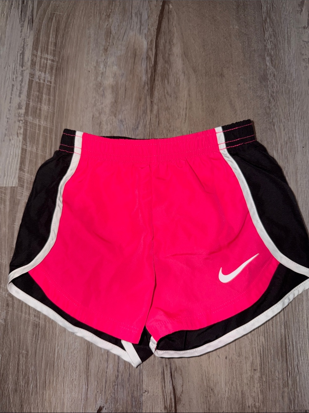 Nike Girls Bright Pink Athletic Shorts with Black and White Trim